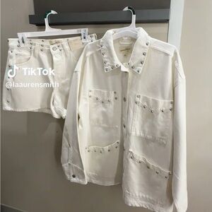 Universal Threads White Studded Jacket